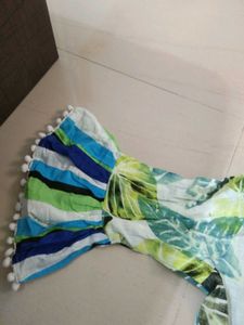 Vibrant Leaf Print Kurta