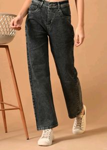 Washed Black straight fit Jeans