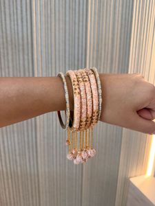 Sparkling Peach Bangles 8 pcs