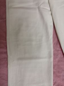Cream Corduroy Wide Leg Pants