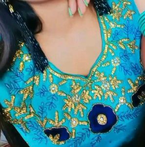 Beautiful Blue Embroidered Blouse