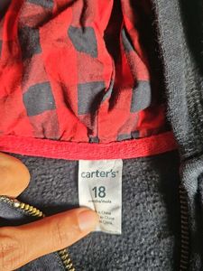 Carter's Navy Hoodie with Red Paw Print
