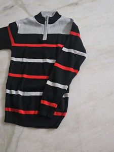 Striped Half-Zip Pullover