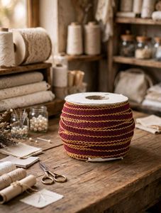 Decorative Ribbon Trim - Burgundy & Gold