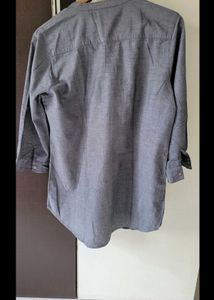 Embroidered Grey Tunic Top