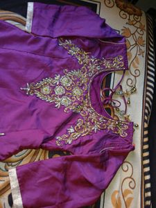 Purple Embroidered Salwar Kameez Set
