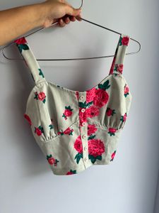Floral Print Cropped Cami Top