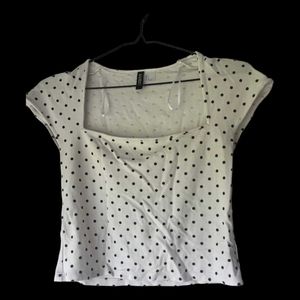 H&amp;M polka square top