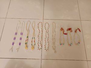 10 Pieces Assorted Beaded Haar Mala Necklaces