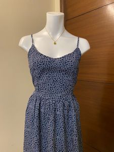 Navy Ditsy Strap Mini Dress 🫐