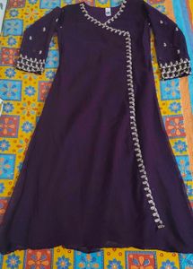 Elegant Purple Embroidered Kurta Set