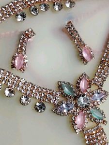 Rose Gold Necklace and Earring Set