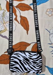 Zebra Print Crossbody Side Sling Bag