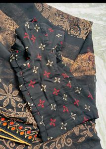black saree with blouse