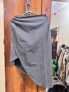 Grey Asymmetrical Midi Skirt