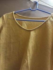 Yellow Textured Cropped Top No Damage