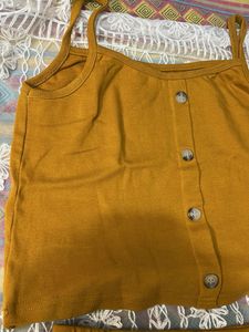 Cute Button-Up Tank Top &amp; Skirt Set