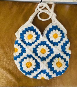 Crochet Granny Square Daisy Bag