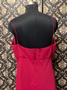 Elegant Red Spaghetti Strap Maxi Dress
