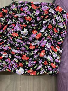 Floral Crop Top &amp; Bell Bottom Pants Set