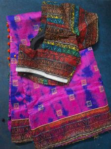 Pink Tie-Dye saree with blouse