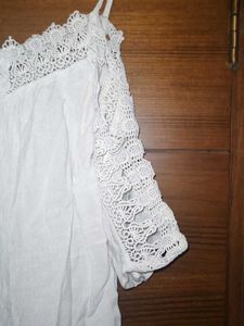 White Lace Cold Shoulder Top
