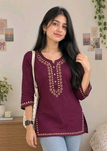 Elegant Embroidered short kurti