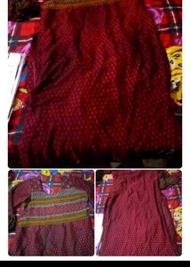 Maroon Kurta Set with Intricate Print