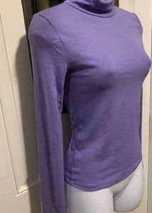 Lavender Turtleneck Long Sleeve Top