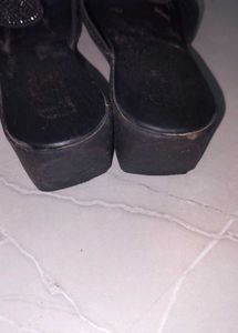 Embellished Black Slides