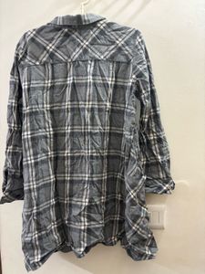 ZARA Classic Plaid Long-Sleeve Shirt Dress