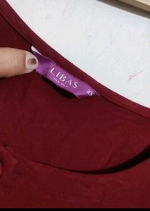 Maroon Anarkali Kurti Plazo Set For 30 Bust