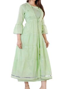 Mint Green Kurta Set with Jacket