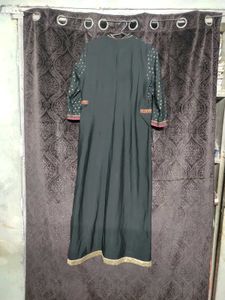 W Foil Print Black Kurti