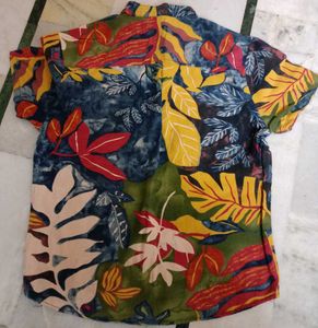 Tropical Print Crop Top
