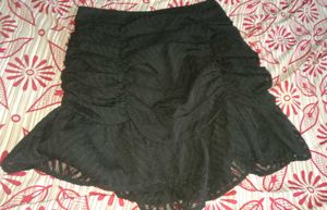 Chic Black Ruched Mini Skirt