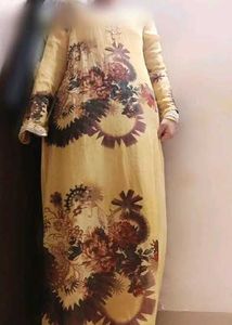 Elegant Beaded Neckline Ethnic Gown