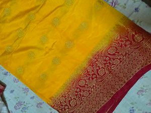 Vibrant Yellow Banarasi Silk Saree