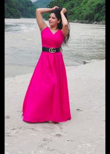Elegant Pink Maxi Dress