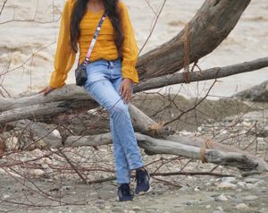 Yellow cute top for women