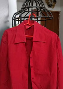 Classic Red Button-Up Shirt