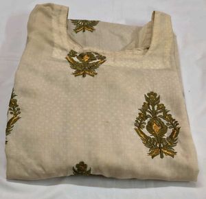 Embroidered Kurta creamy