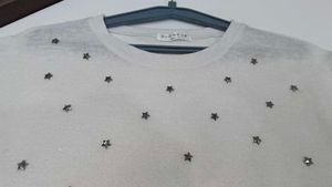 Metallic Star Studied Tshirt For Girls.