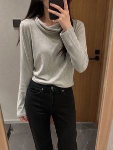 Grey Turtleneck Long Sleeve Top