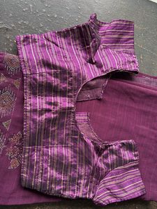 Beautiful Purple Embellished Saree