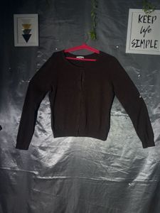 H&amp;M Classic Brown Button-Up Cardigan