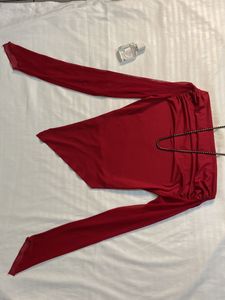 Red Sheer Sleeve Dark Siren Top ⛓︎ Y2K Vamp Core B