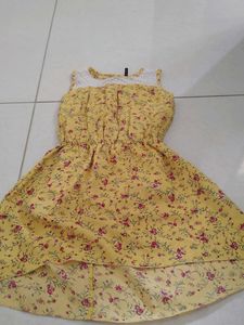 Floral Yellow Kids Dress