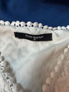 Elegant White Lace Peplum Top