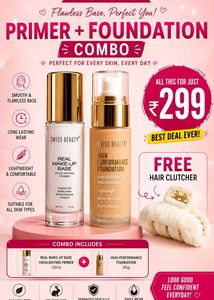 ✨ Swiss Beauty Primer + Foundation Combo – Just ₹2